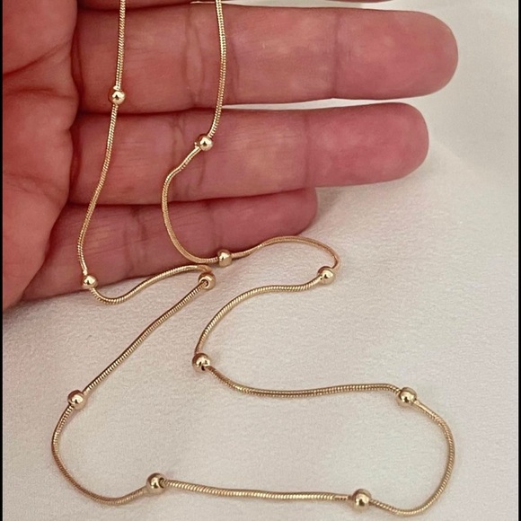 18k Gold Filled Beaded Snake Necklace 18" or 20” long ✨ - Picture 11 of 14